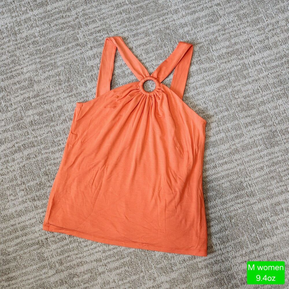 Trina Turk women's key hole shelf bra tank top orange size M